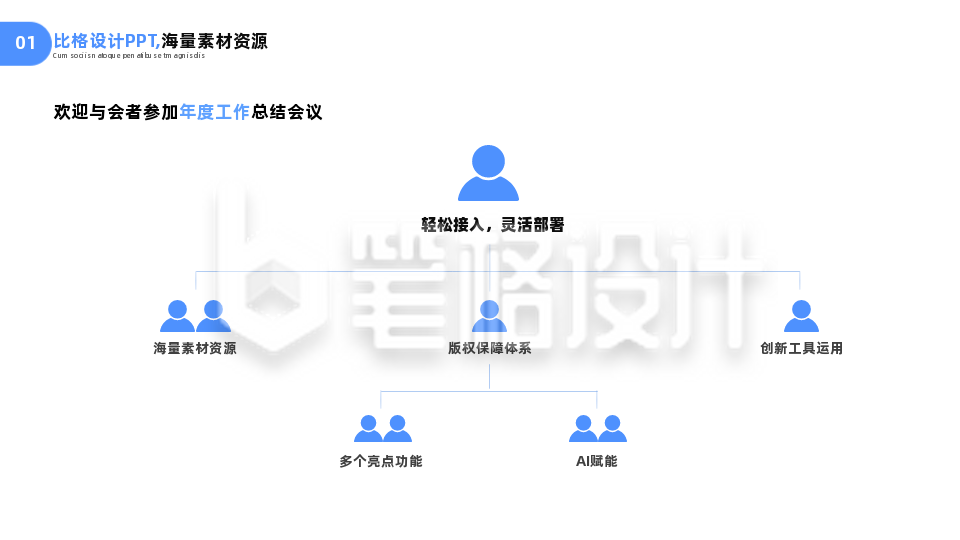 简约商务企业工作总结组织流程图PPT图例