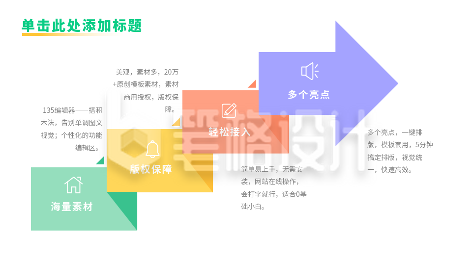 彩色递进关系图PPT单页 彩色递进关系图PPT单页