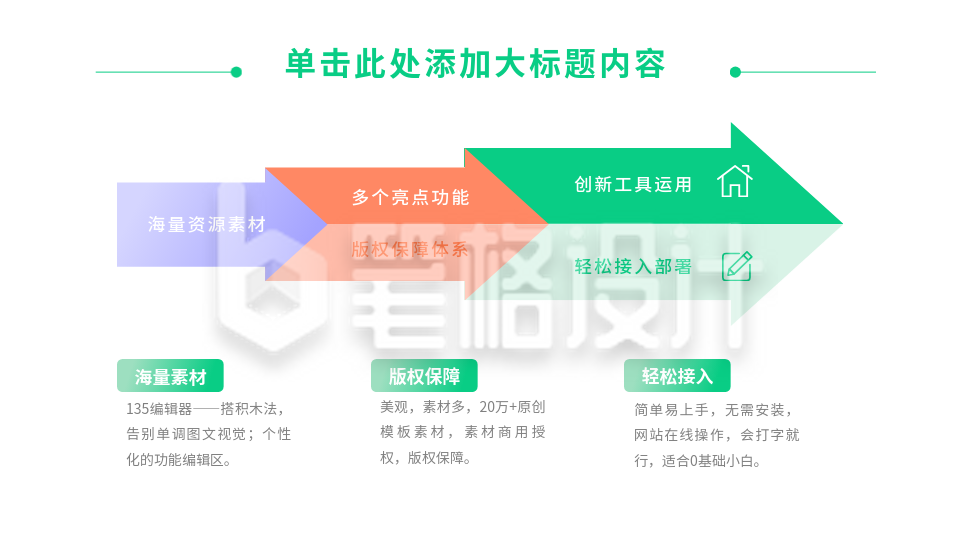 彩色箭头递进关系图PPT单页