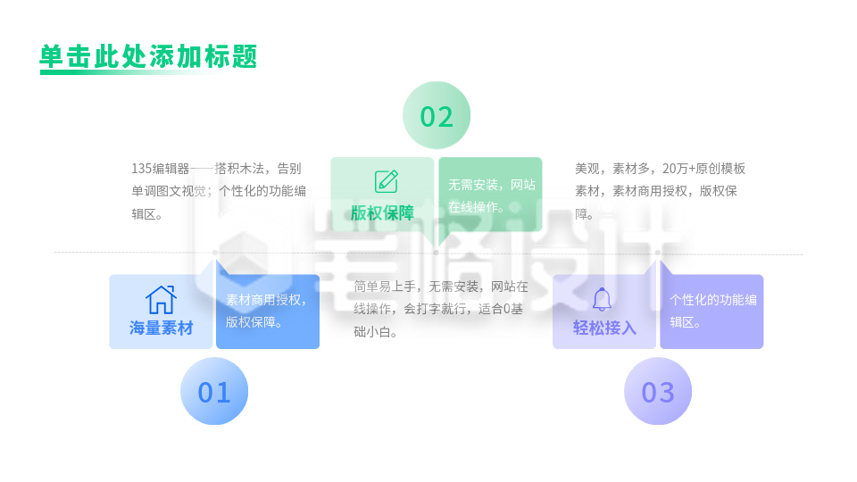 彩色三项关系图PPT单页 彩色三项关系图PPT单页
