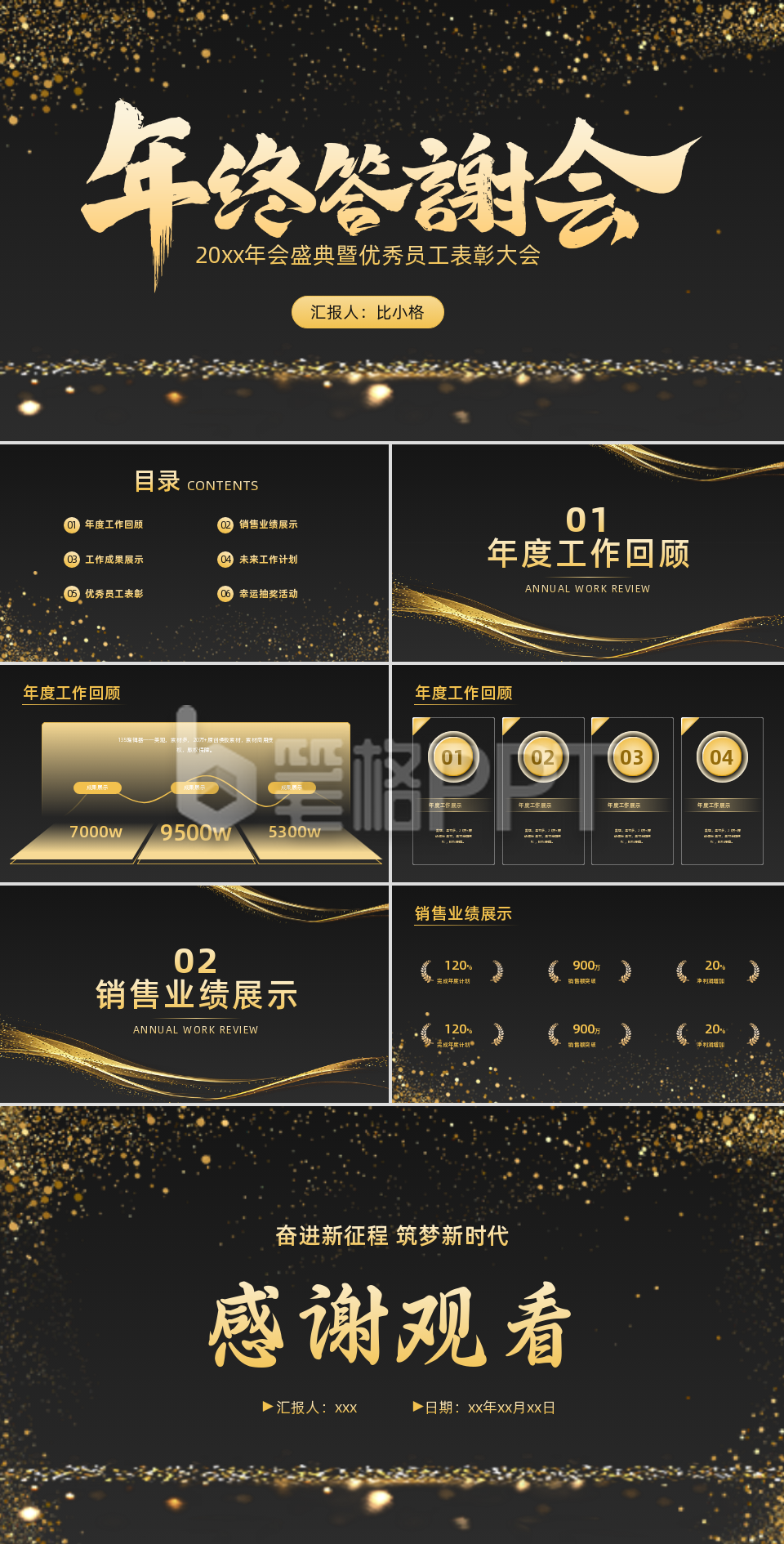 黑金商务年终总结PPT 黑金商务年终总结PPT