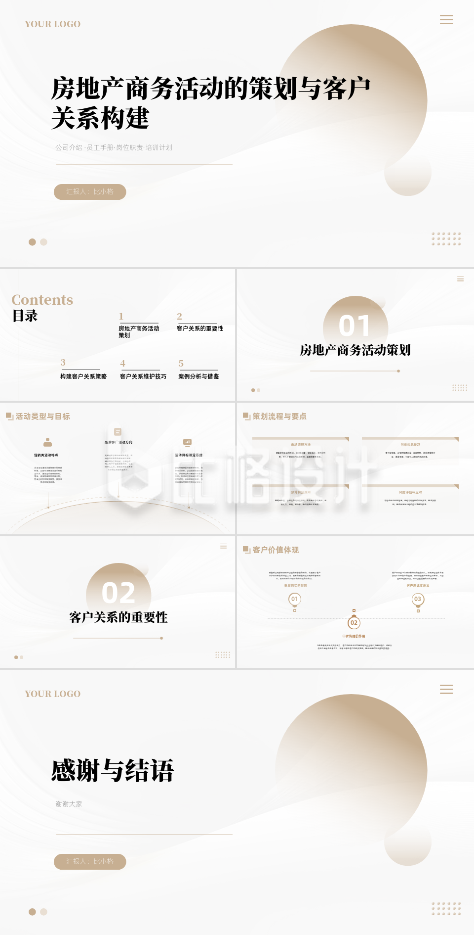 简约实景房地产商务活动的策划与客户关系构建PPT