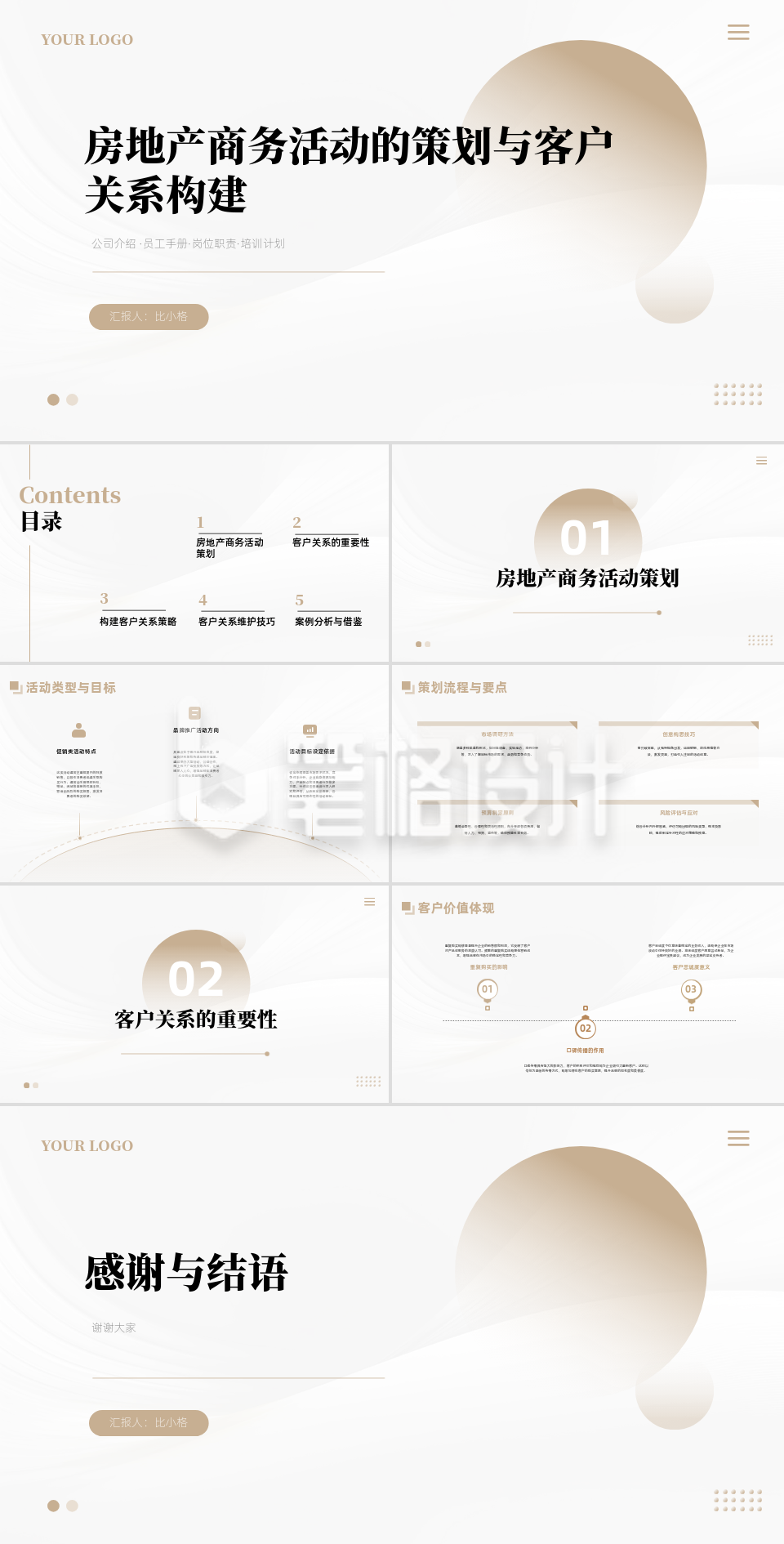 简约实景房地产商务活动的策划与客户关系构建PPT