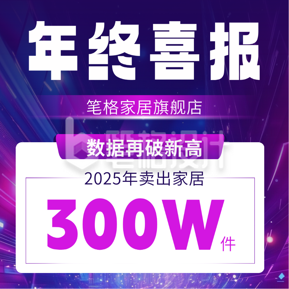 年终科技喜报方形海报