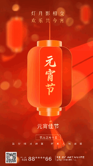 元宵节灯笼宣传动态海报