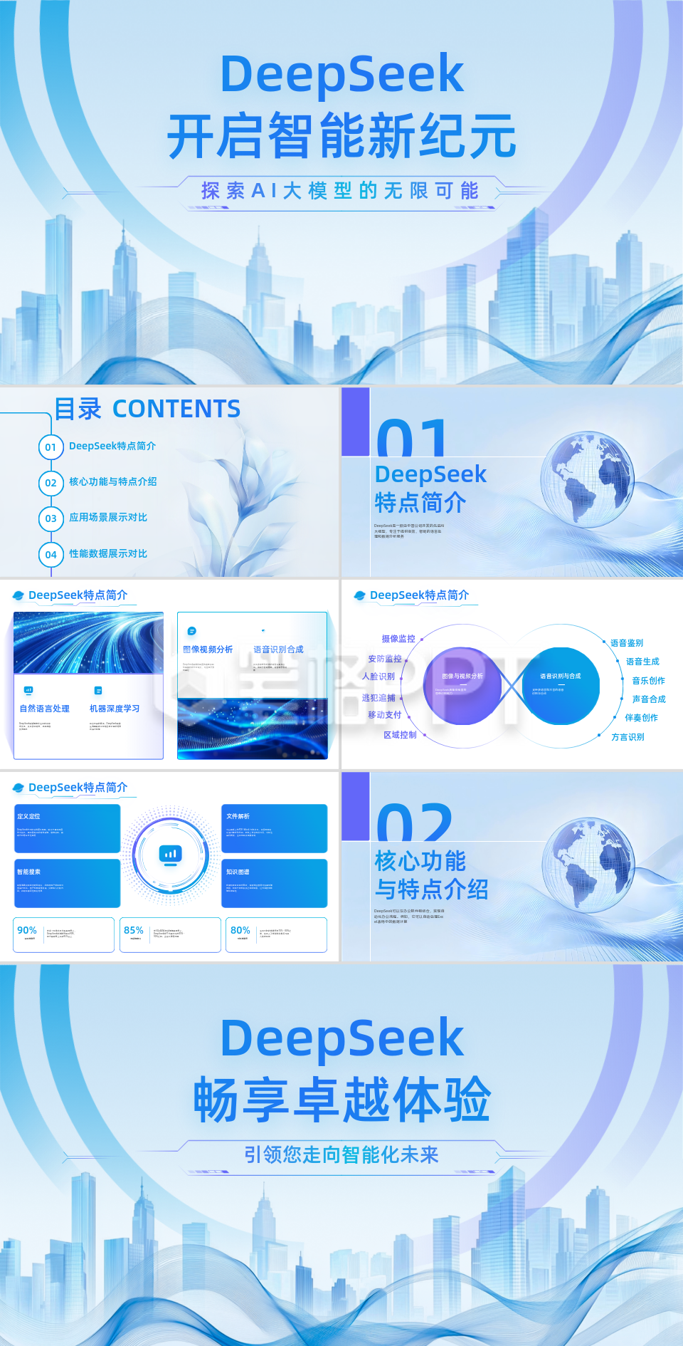 Deepseek蓝色科技风使用手册PPT Deepseek蓝色科技风使用手册PPT