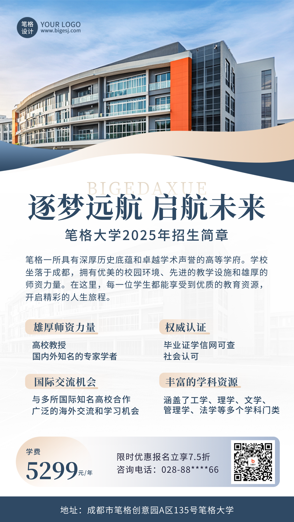 大学高校招生宣传海报