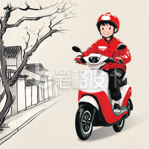 五一劳动节手绘水墨风公众号次图