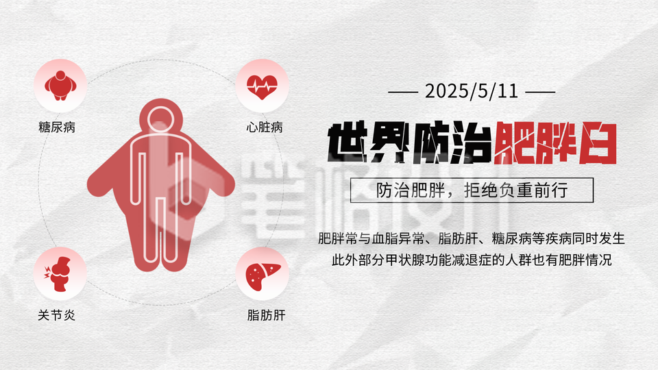 世界防治肥胖日健康科普公众号图文封面