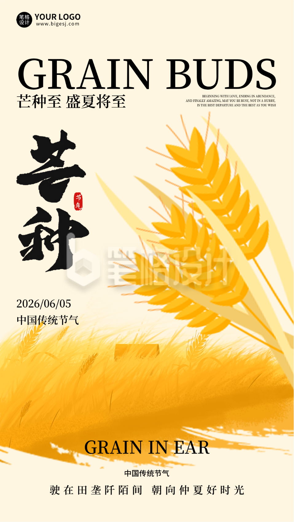 芒种节气手机宣传海报