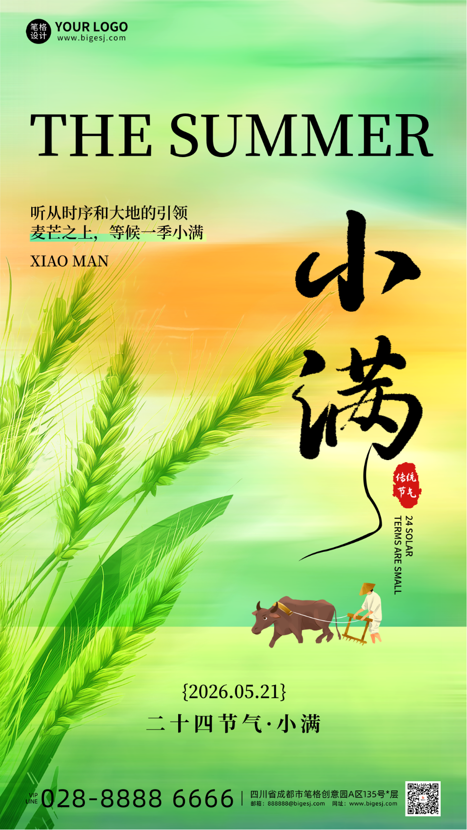 小满节气手机宣传海报