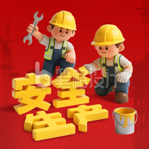 安全生产3D风格宣传公众号次图