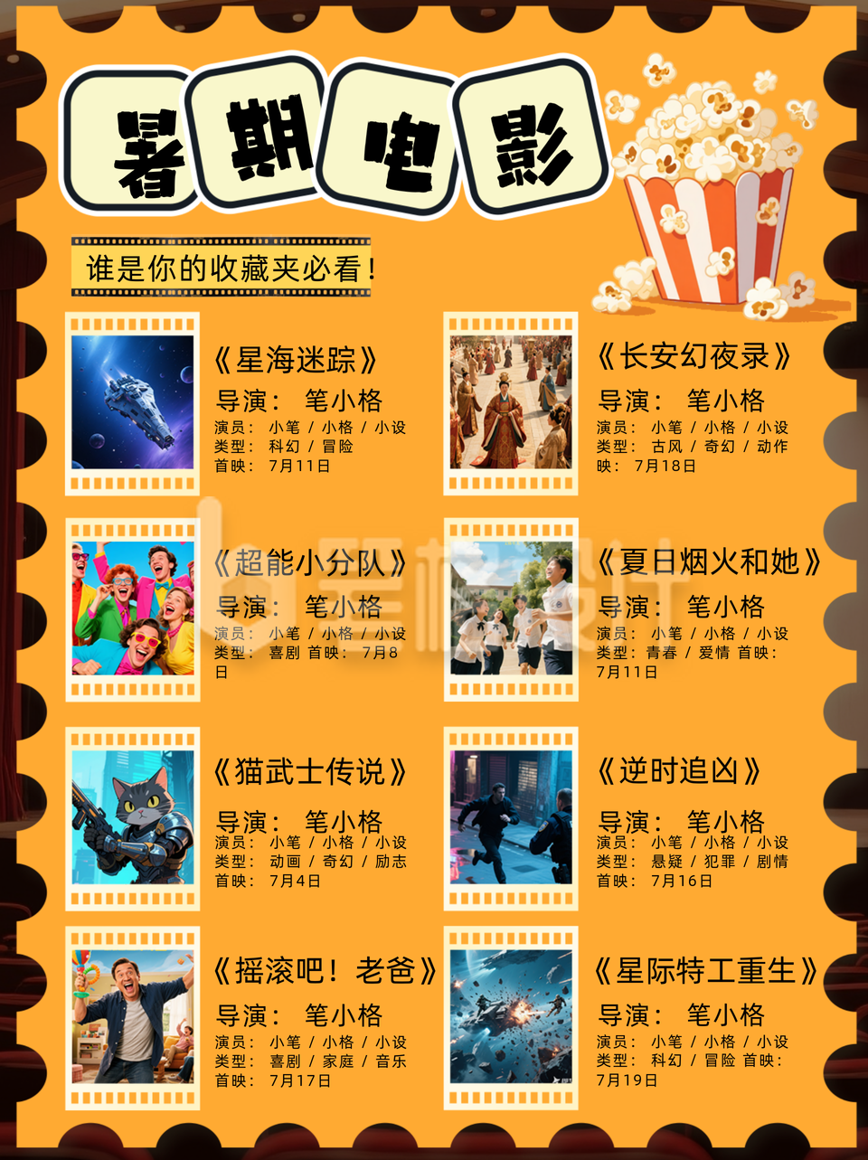 暑期档电影推荐小红书封面