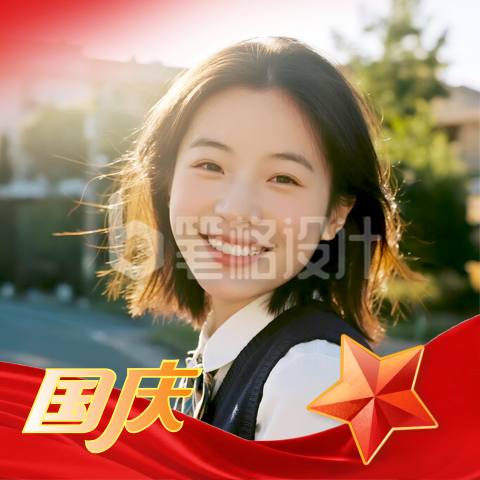 国庆节喜庆实景宣传头像