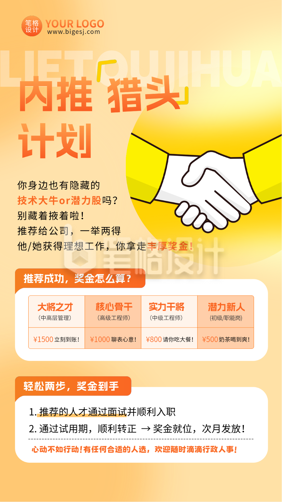 内推岗位及奖励规则介绍海报