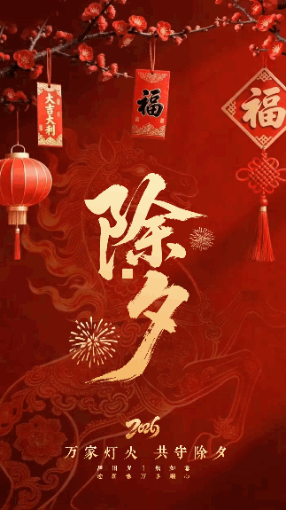 喜庆春节实景除夕祝福动态海报