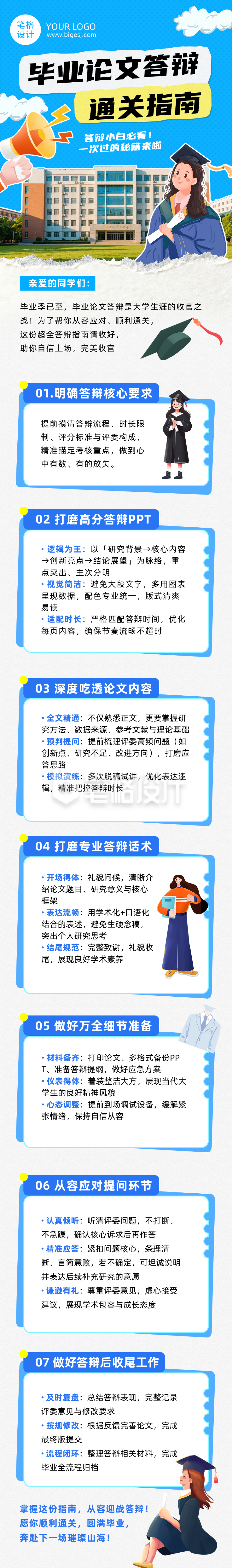 毕业论文答辩通关指南公众号长图