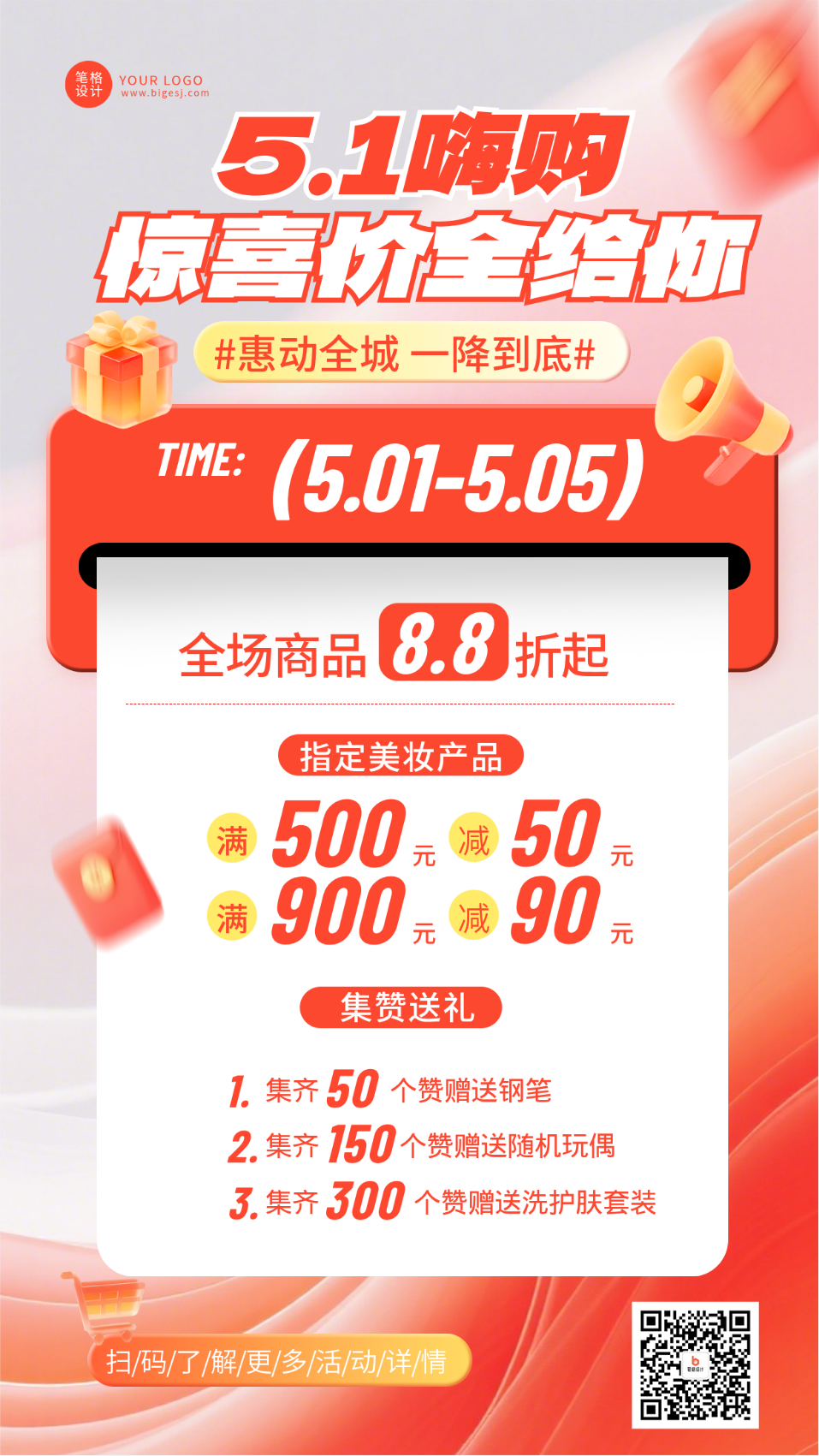 五一劳动节电商活动海报