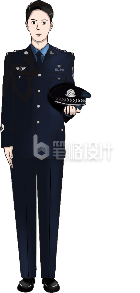 警察手绘插画