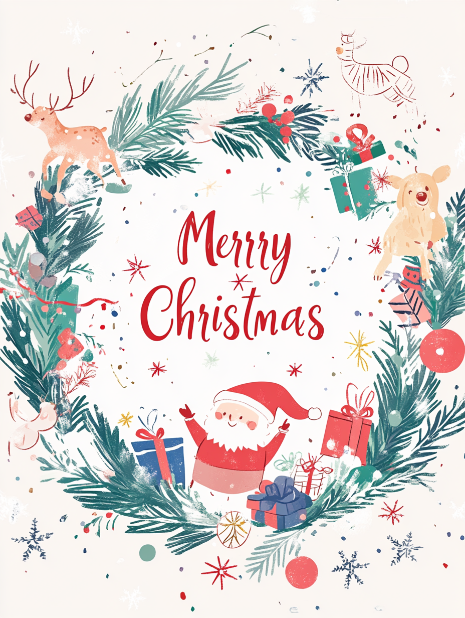 圣诞主题可爱风节日海报 Merry Christmas