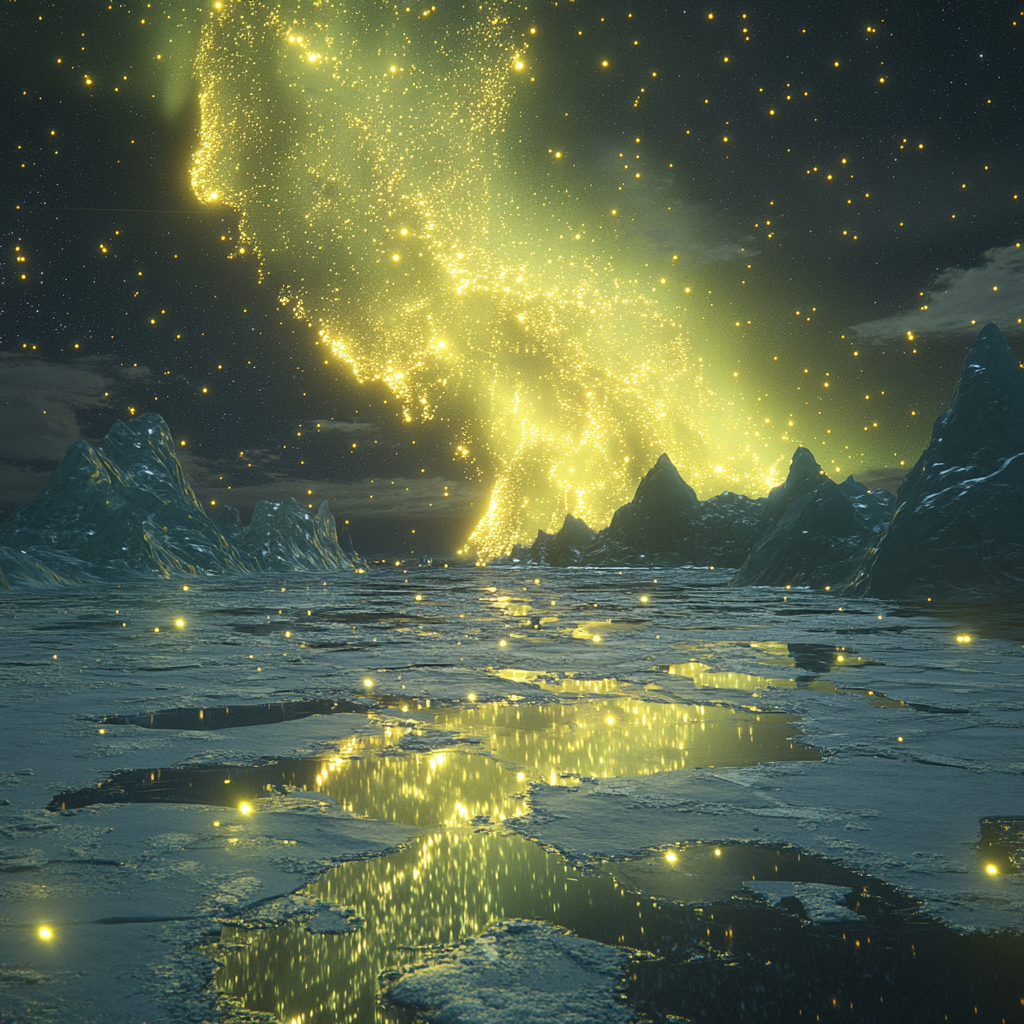 璀璨星空下的山脉景观