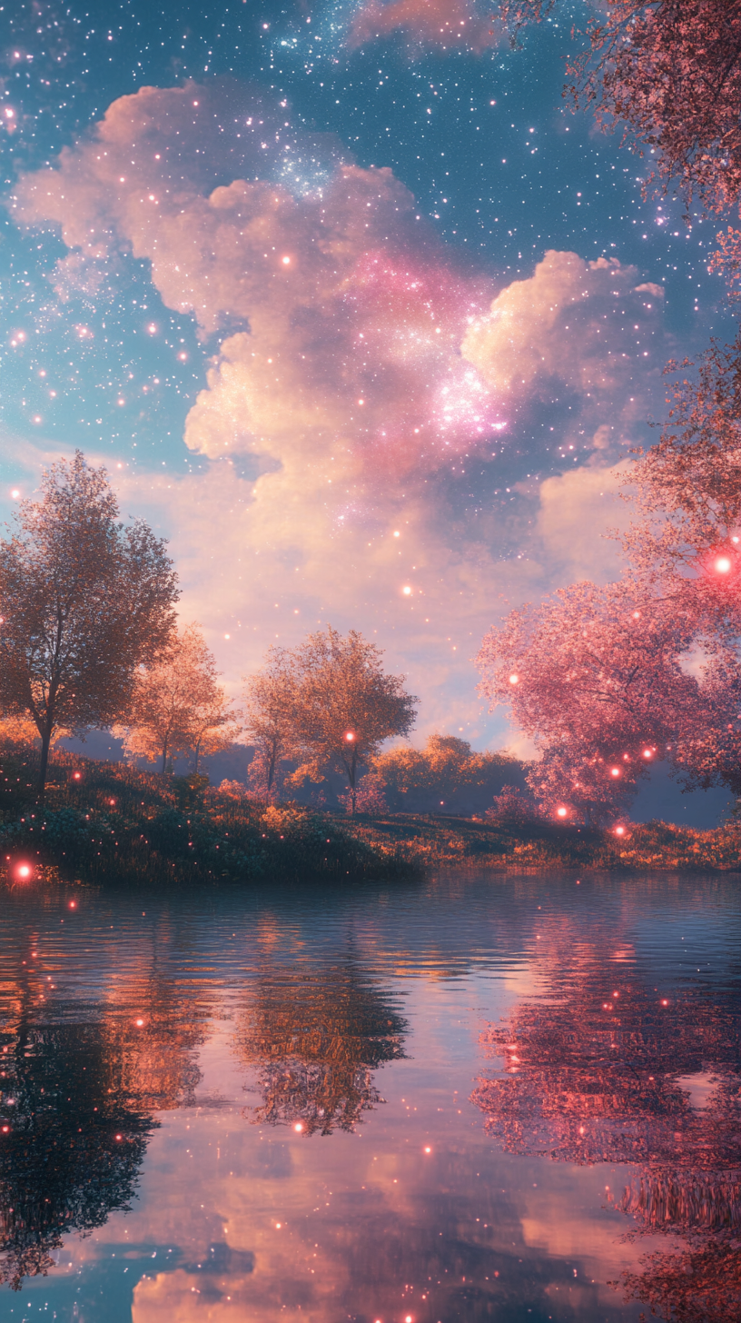 梦幻星空湖泊美景