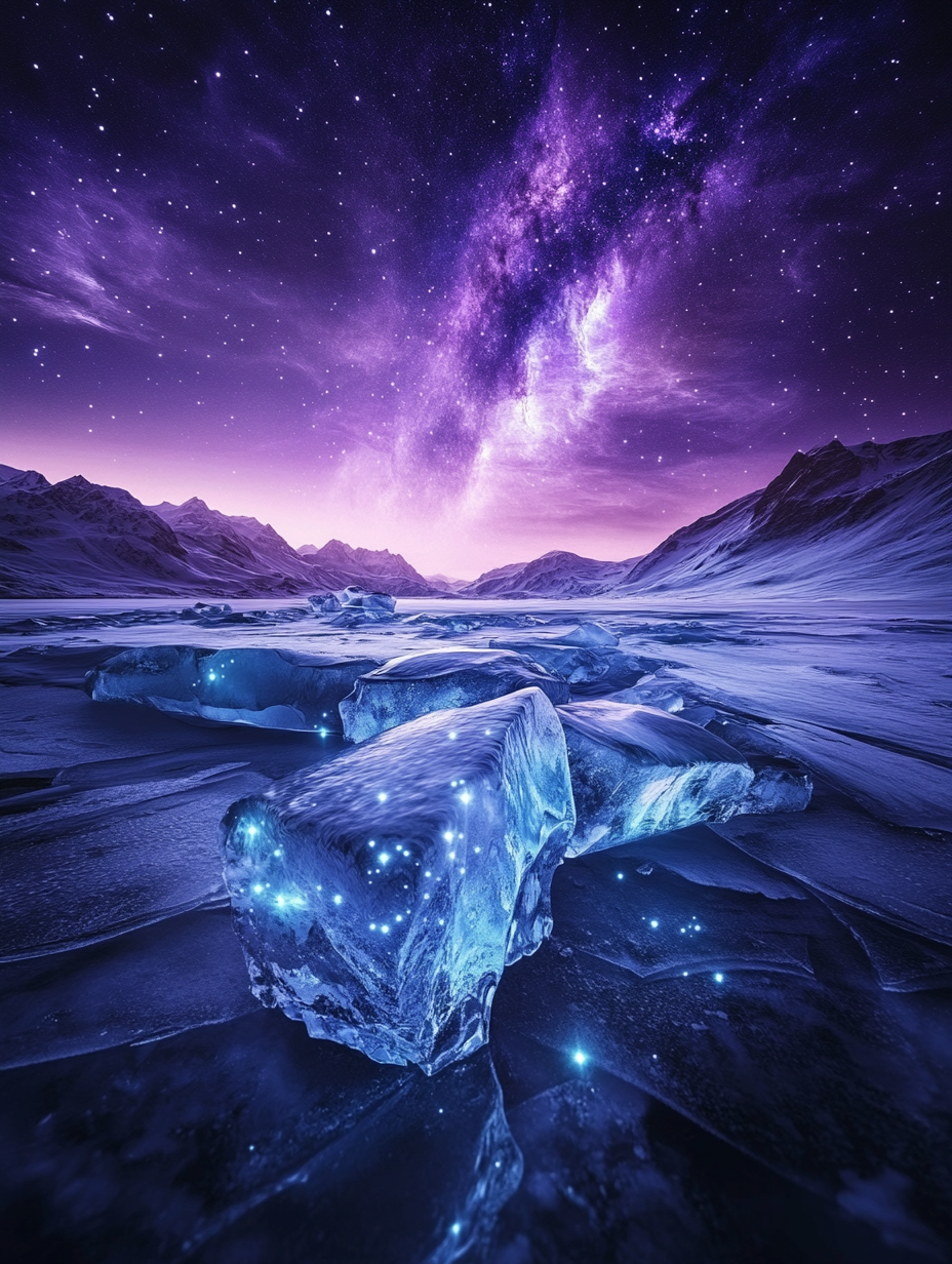 梦幻星空下的冰块