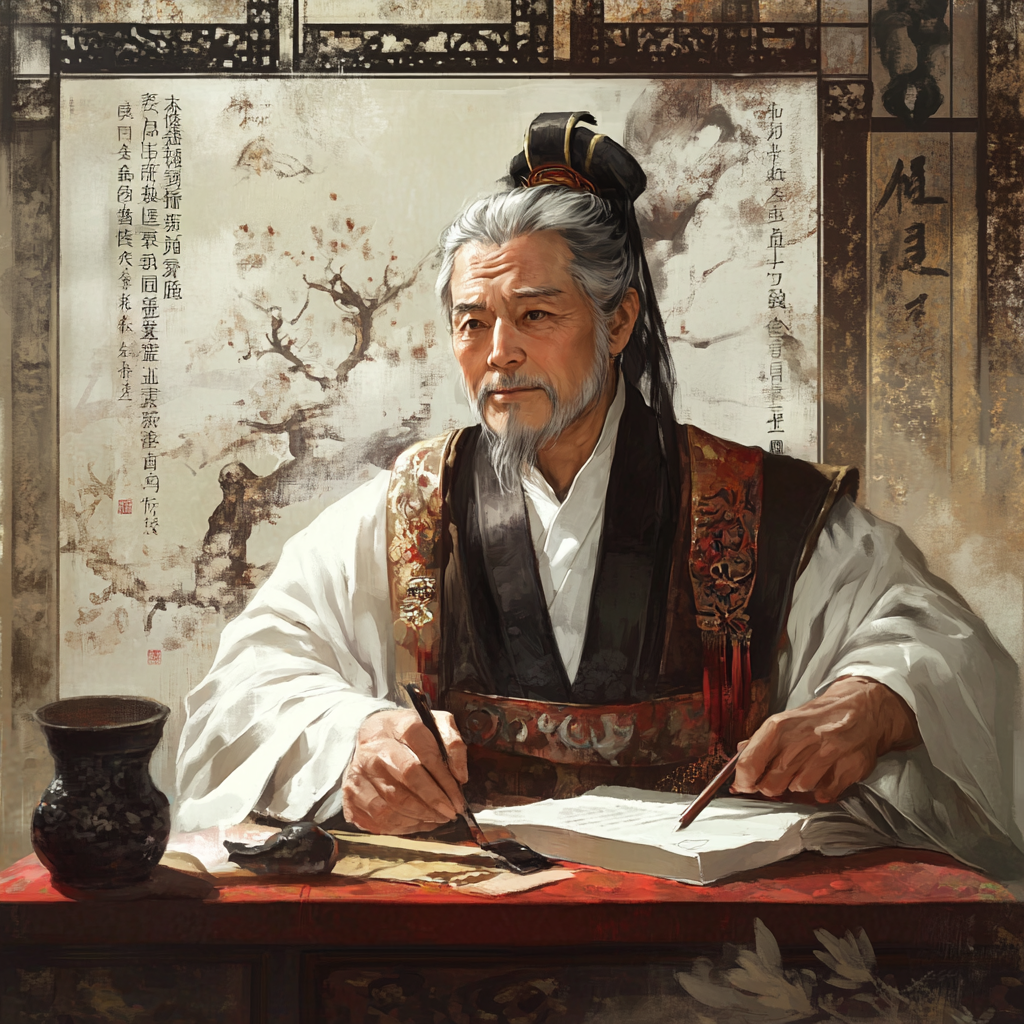 古装人物书写场景