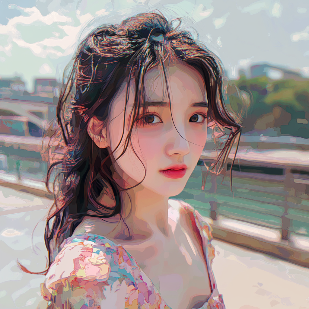 身穿碎花裙的美丽模特