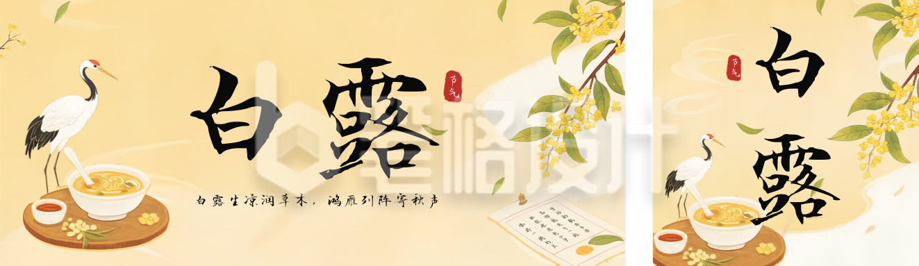 白露节气手机宣传公众号双封面