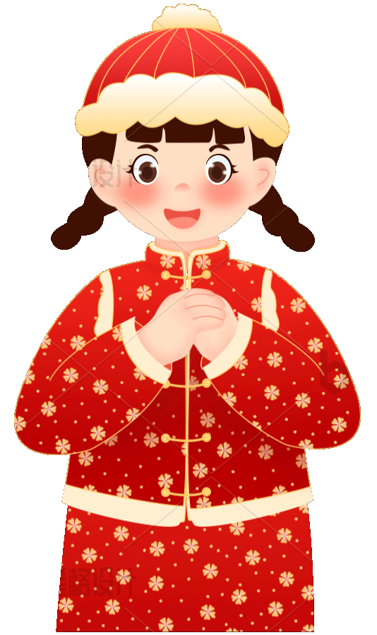 拜年喜庆女孩创意