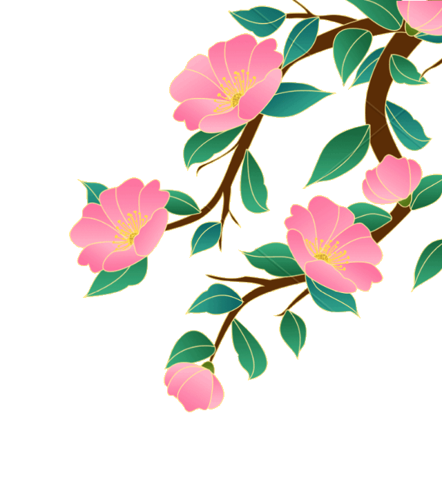 树叶和花飘动