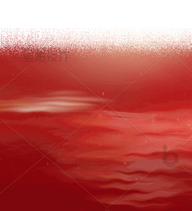 红色水波纹流动