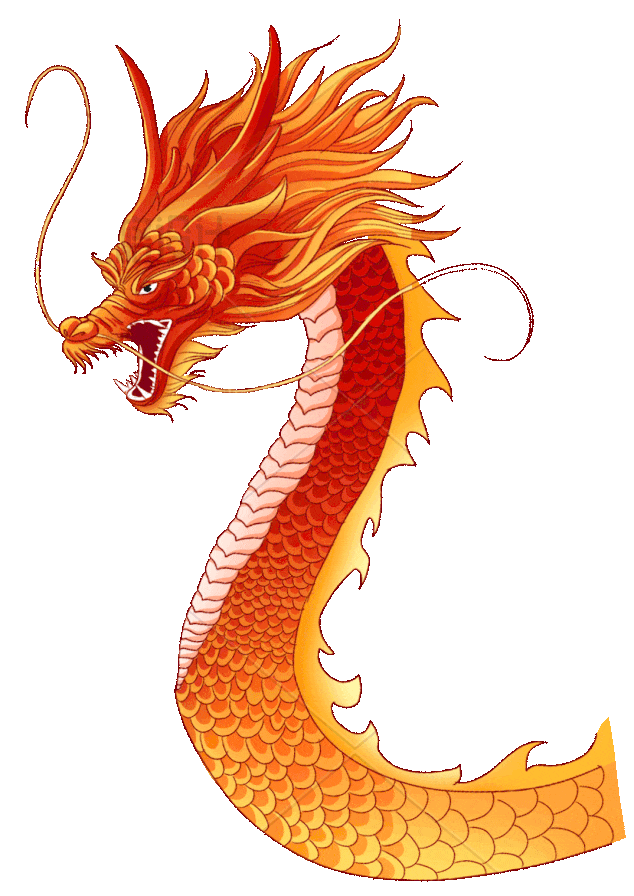 龙年手绘龙摆动