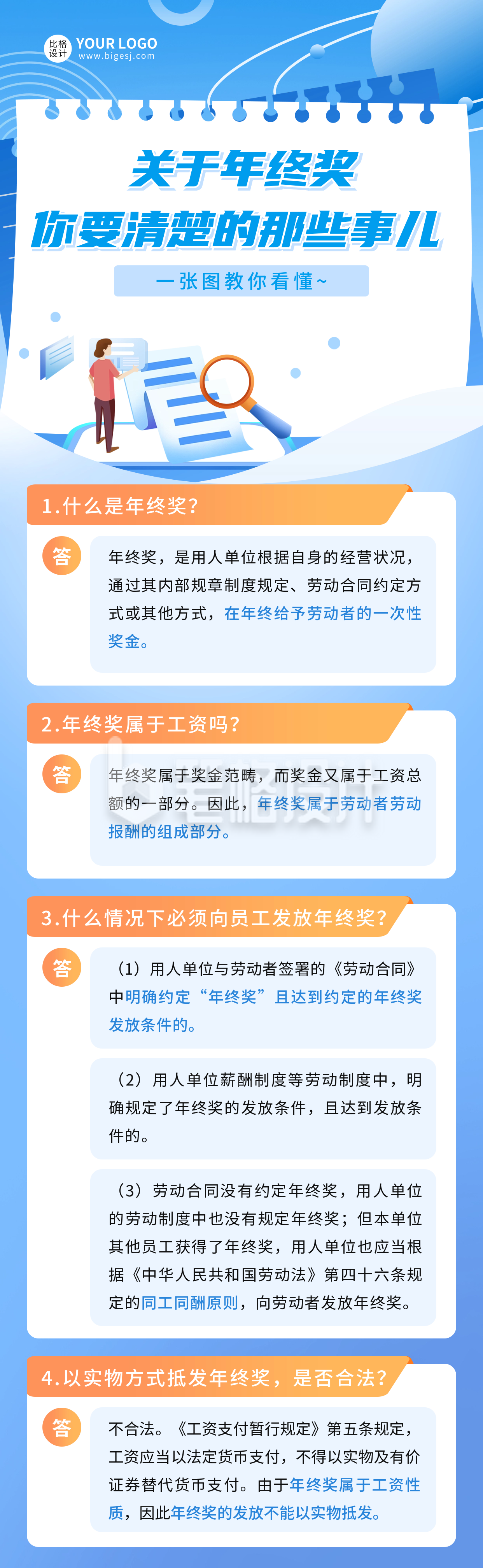 年终奖知识科普长图海报