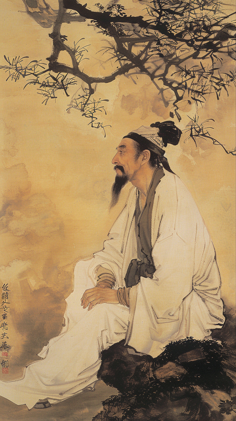 古装人物水墨画像古典韵味