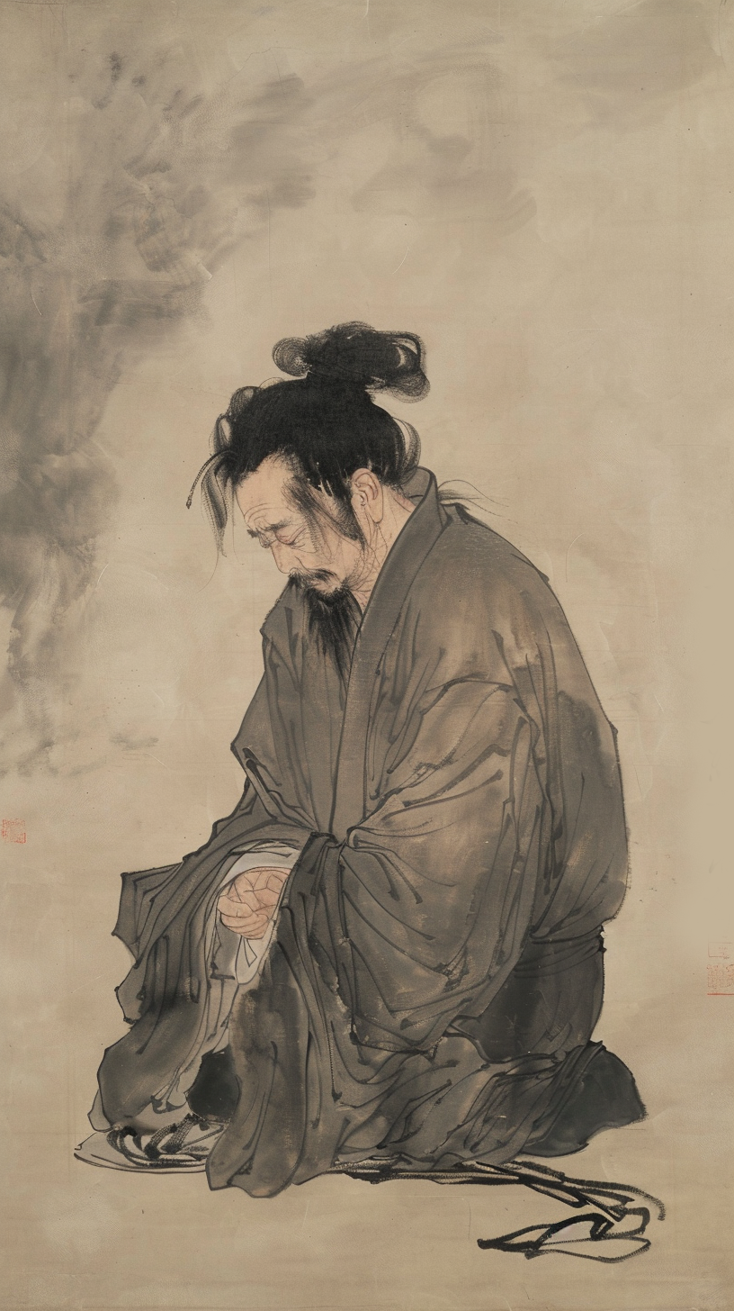 古风人物画像水墨韵味的艺术宣传物料