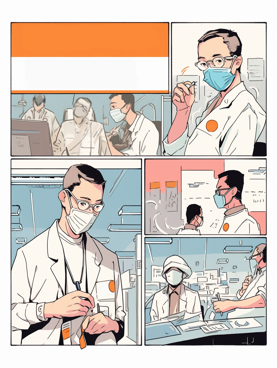 致敬白衣天使的医护工作者宣传漫画
