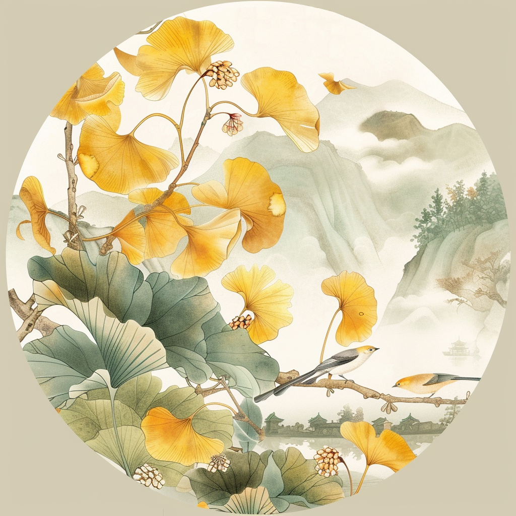 金黄银杏叶图