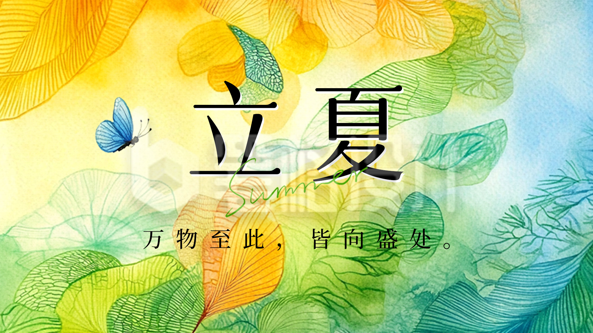 立夏节气祝福宣传横屏海报 立夏节气祝福宣传横屏海报