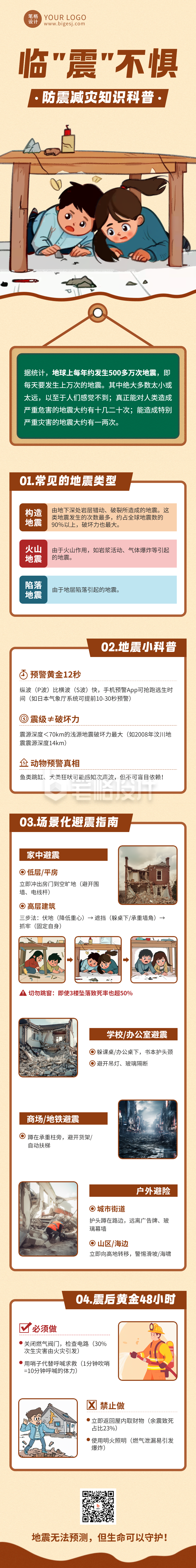 防灾减灾宣传地震知识科普公众号长图 防灾减灾宣传地震知识科普公众号长图