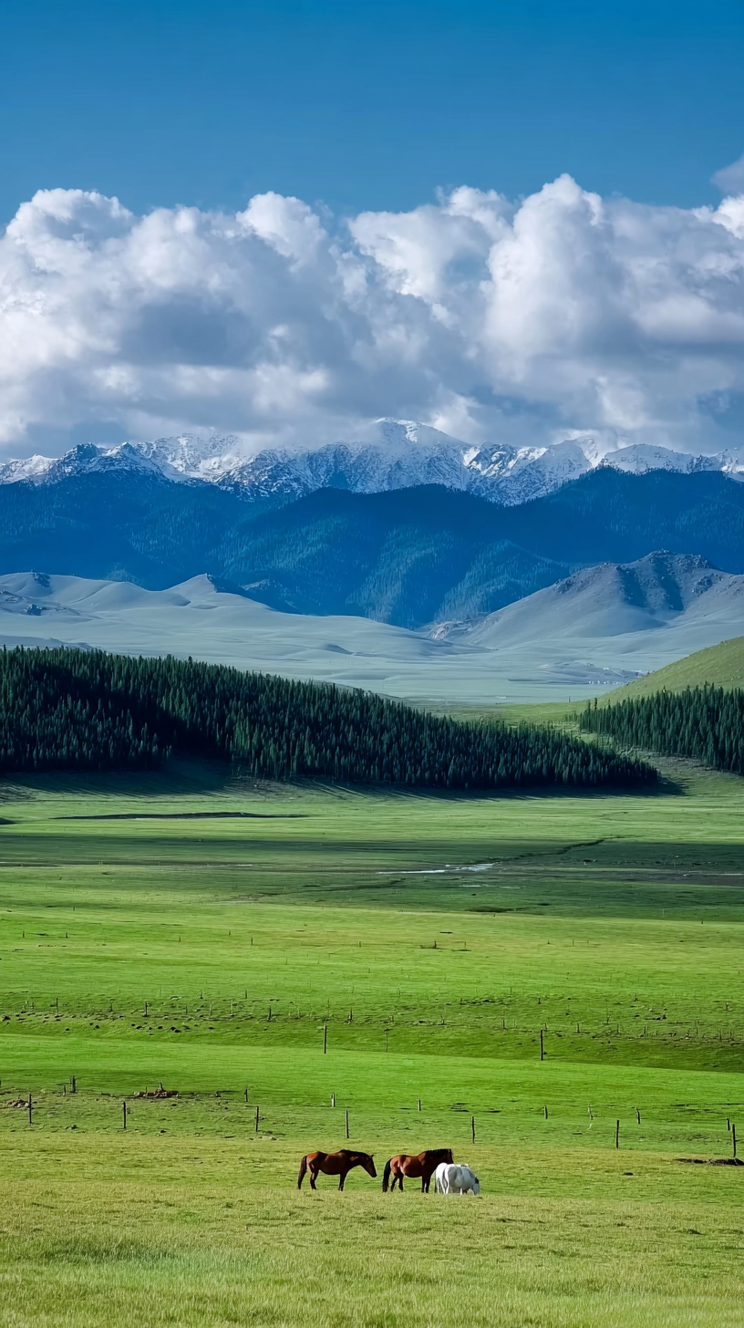 绿色治愈草原风光自然风景