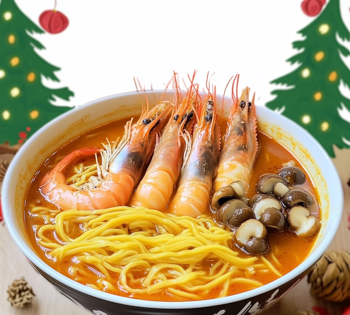 海鲜大虾汤面宣传图