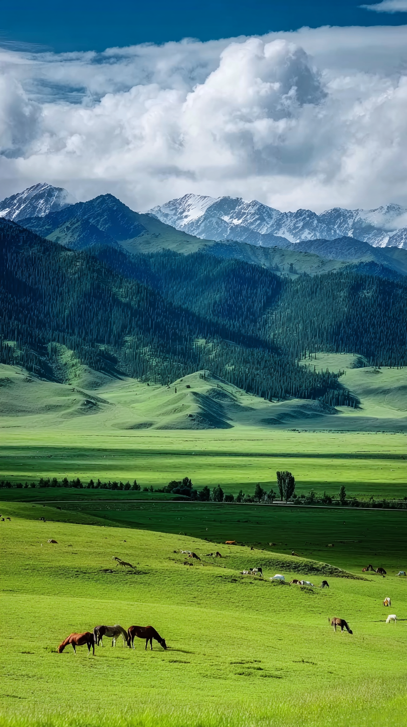 绿色治愈草原风光自然风景