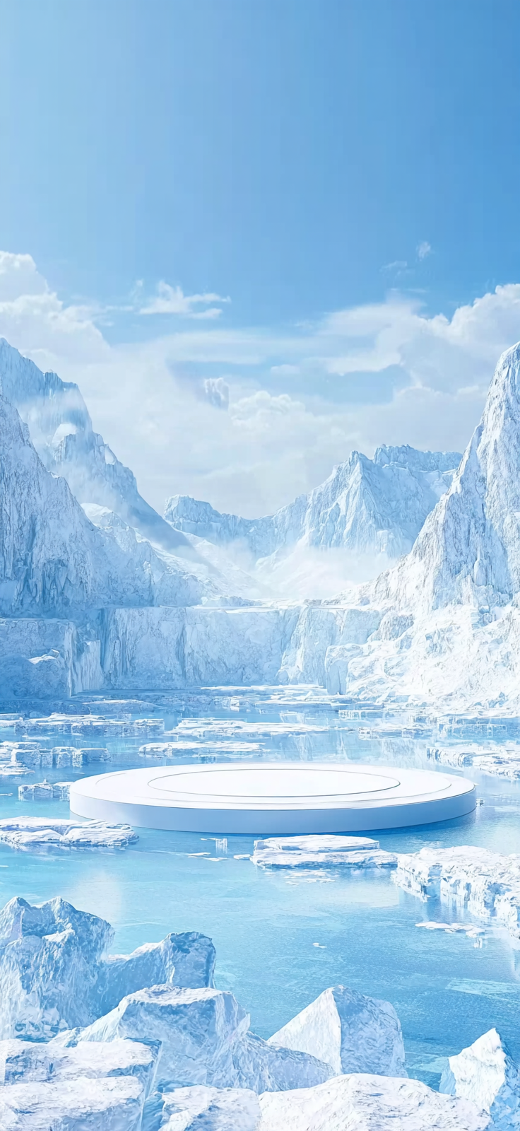 蓝色冰川雪山背景