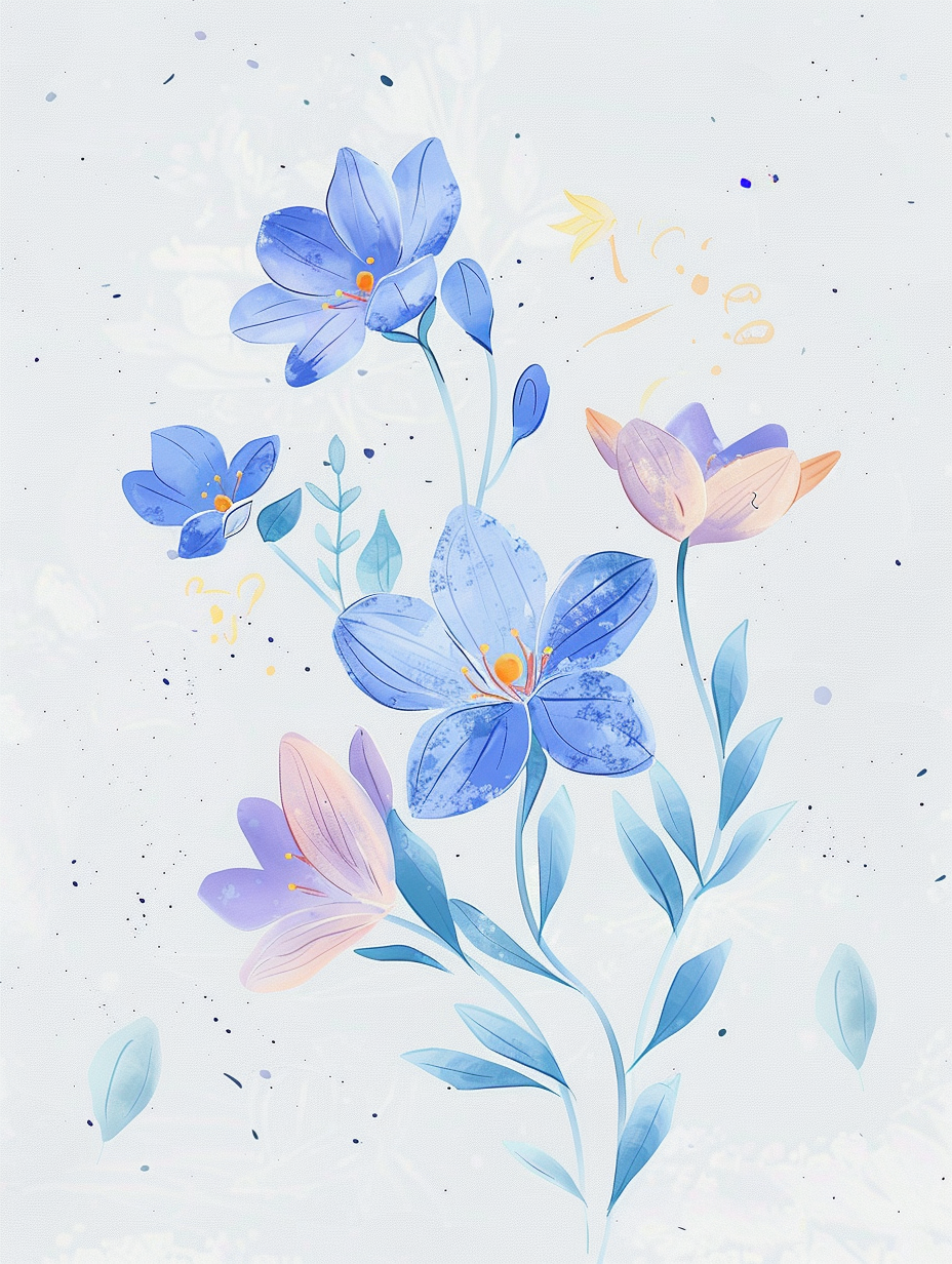 清新水彩花卉图壁纸素材