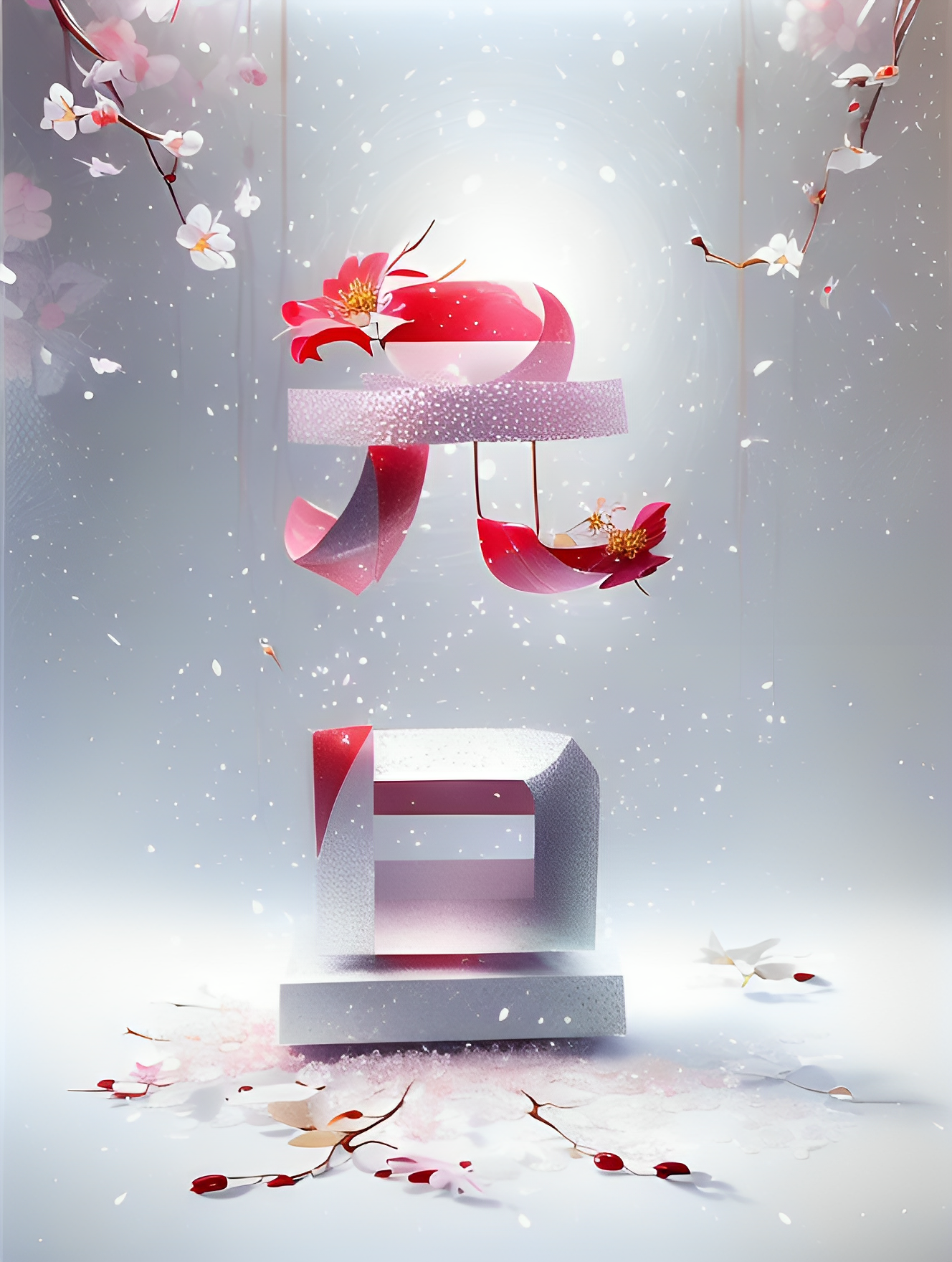 唯美3D元旦海报节日氛围创意无限