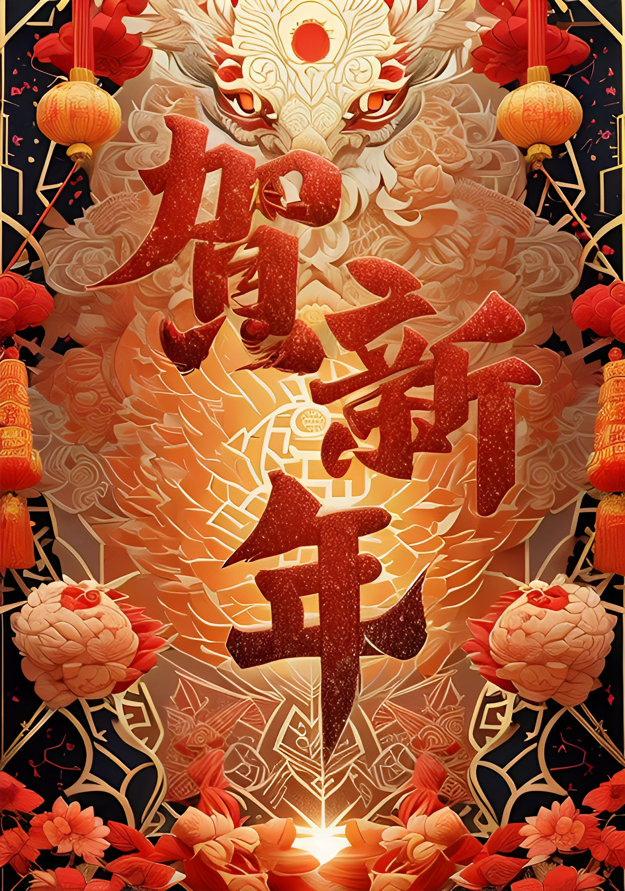 中国风贺新年宣传物料喜庆迎接春节