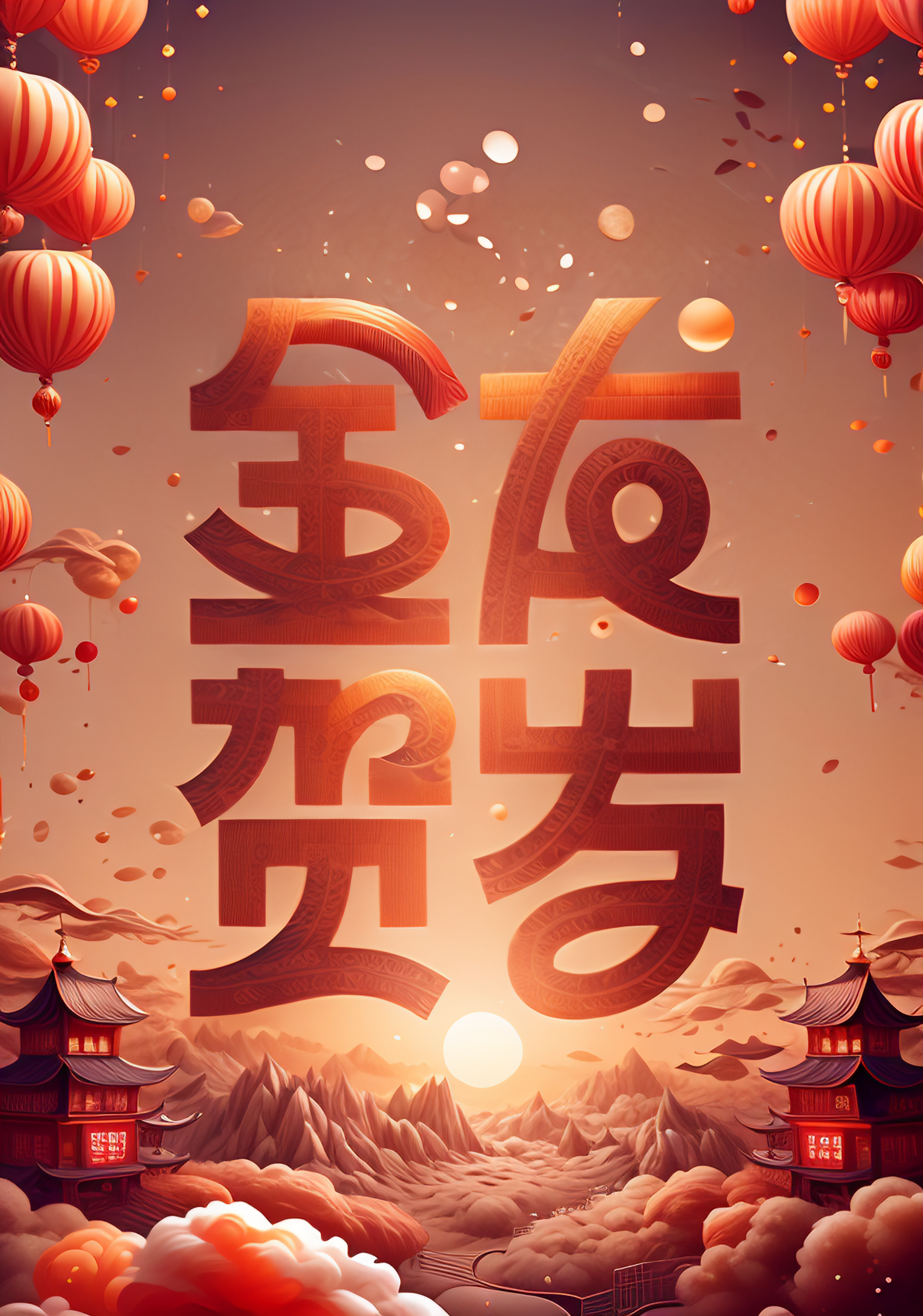 喜庆氛围拉满的金夜贺岁宣传海报
