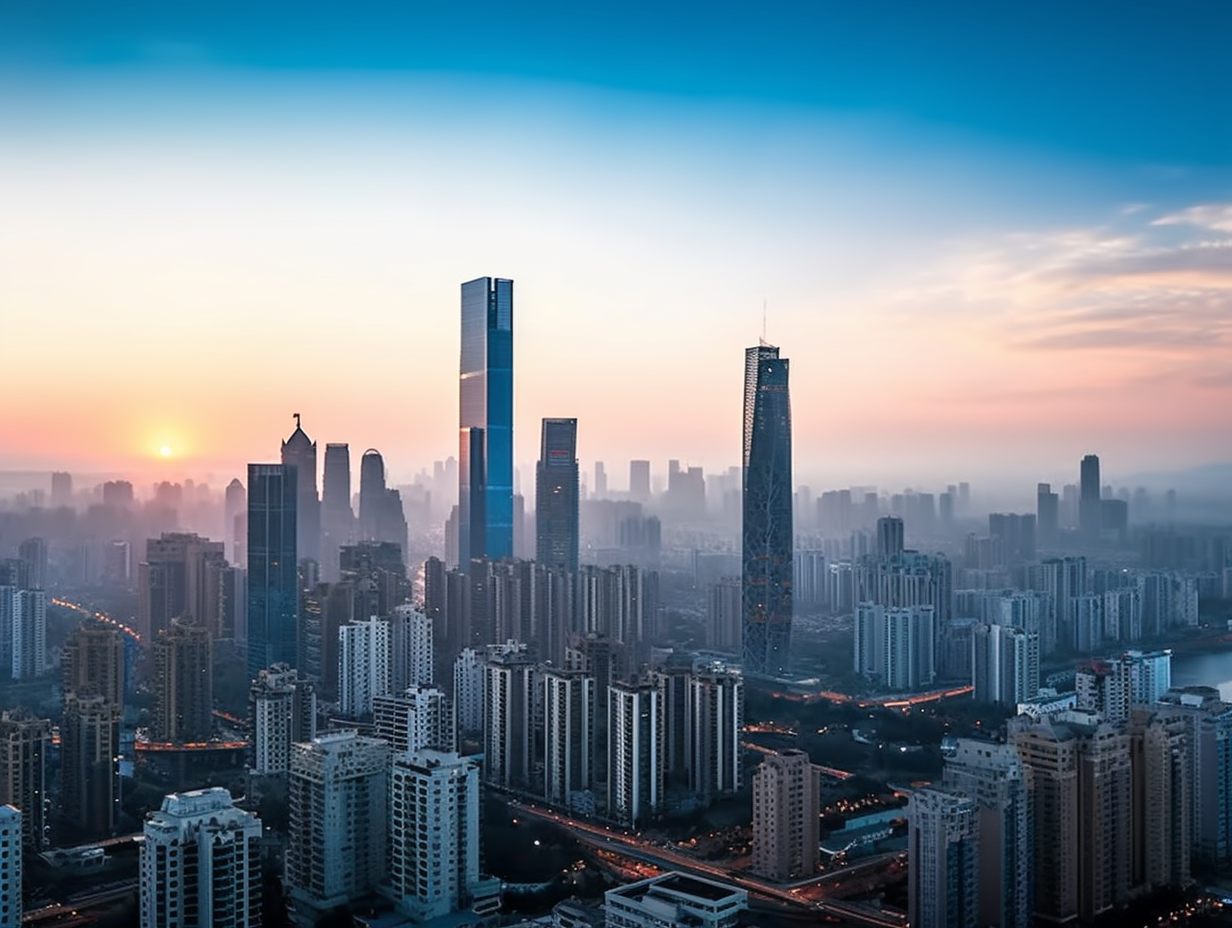 繁华都市景象城市建筑的魅力与震撼